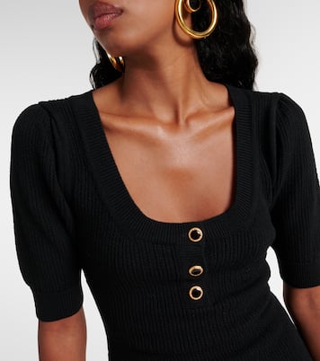 Feather-trimmed wool minidress | Alessandra Rich