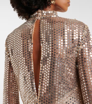 Midikleid Gina Venti mit Pailletten und Federn | Taller Marmo