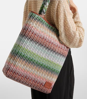 Tote Zigzag Large con ribete de piel | Missoni