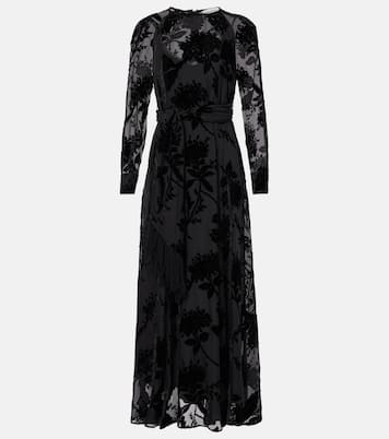 Maxikleid Burnout Sheath mit Samt | Zimmermann