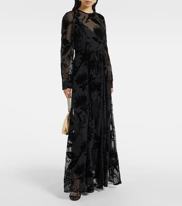 Maxikleid Burnout Sheath mit Samt | Zimmermann