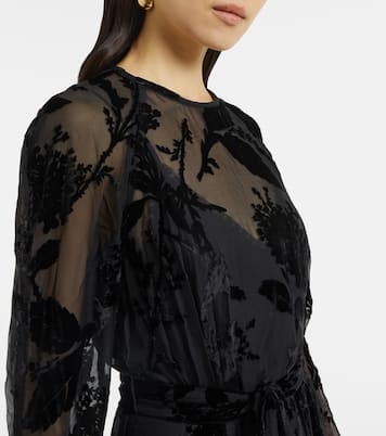 Maxikleid Burnout Sheath mit Samt | Zimmermann