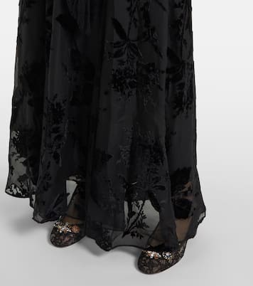 Maxikleid Burnout Sheath mit Samt | Zimmermann