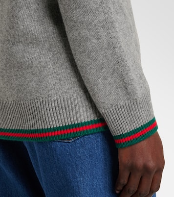 Web wool and cashmere cardigan | Gucci