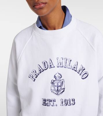 Sudadera de jersey de algodón con logo | Prada