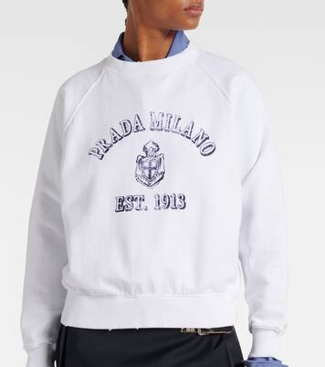 Sudadera de jersey de algodón con logo | Prada