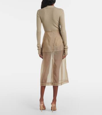 Peri silk-blend midi skirt | The Frankie Shop
