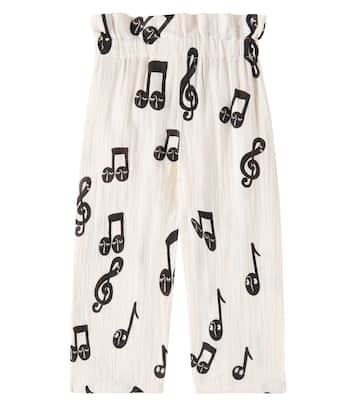 Pantaloni regular Notes in mussola di cotone | Mini Rodini