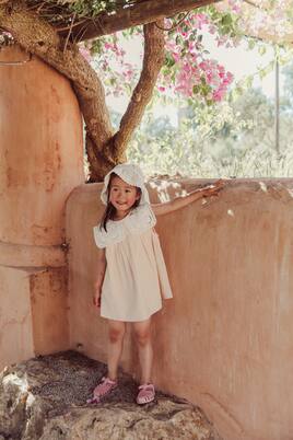 Kleid Warie aus Baumwolle und Leinen mit Spitze | Louise Misha