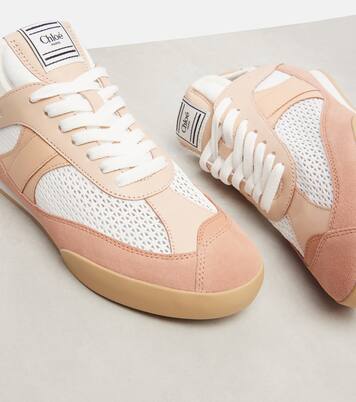 Chloé Kick leather-trimmed sneakers | Chloé