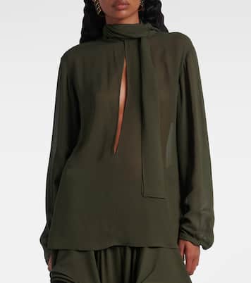 Blusa de crepé georgette | Alaïa