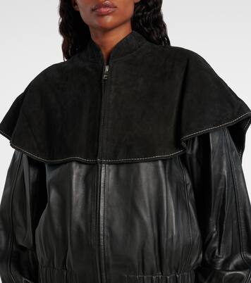 Caped leather jacket | JW Anderson