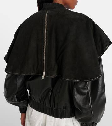 Caped leather jacket | JW Anderson