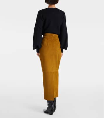 Jupe longue Loxley en daim | Khaite