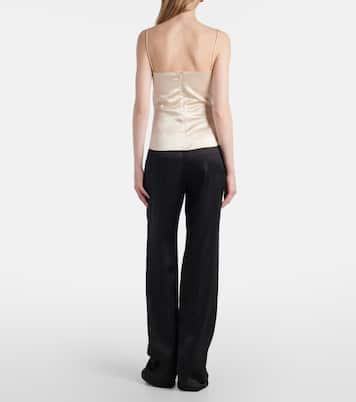 Floral-appliqué silk-blend satin top | Magda Butrym