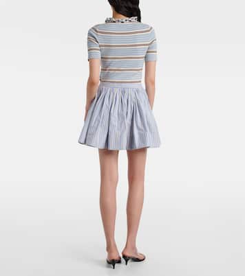 Mini-jupe rayée en coton | Rabanne
