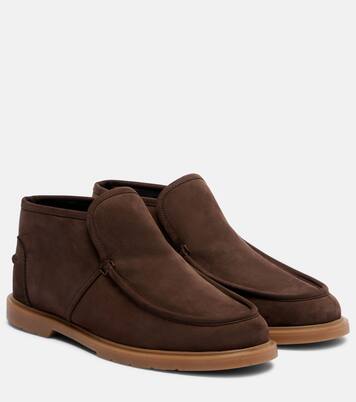 Shearling-lined suede ankle boots | Yves Salomon