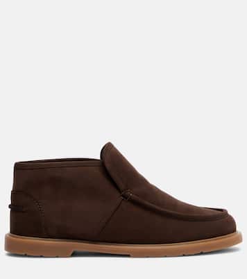 Shearling-lined suede ankle boots | Yves Salomon