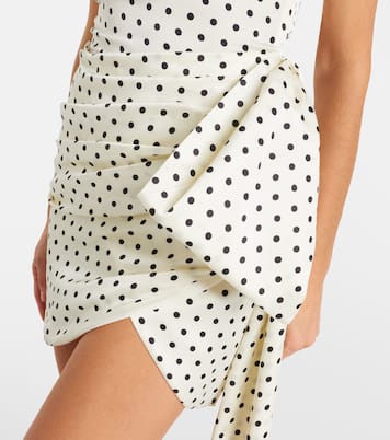 Polka-dot asymmetric draped minidress | Self-Portrait