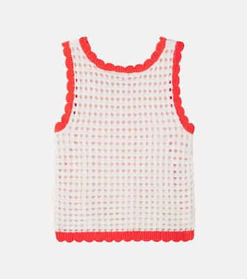 Embroidered crochet cotton tank top | Stella McCartney Kids