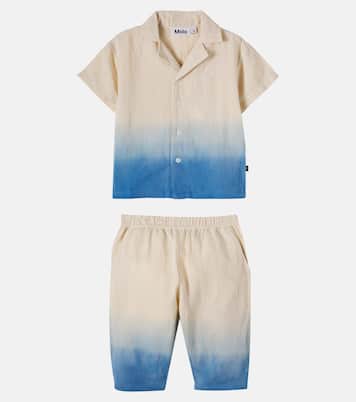 Baby Eyou and Sois linen and cotton shirt and pants set | Molo