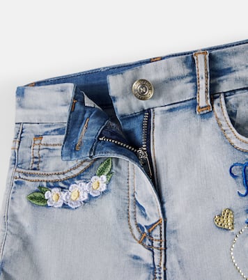 X Disney® Bestickte Jeansshorts mit Kristallen | Monnalisa