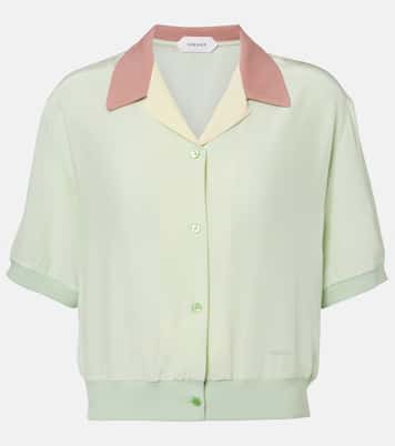 Cropped silk poplin shirt | Versace