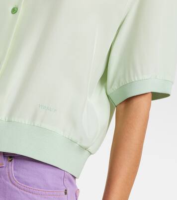 Cropped silk poplin shirt | Versace
