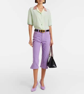 Cropped silk poplin shirt | Versace
