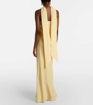 Robe longue bustier en soie à fleurs | Rodarte