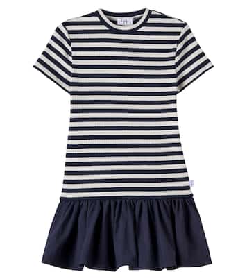 Ribbed-knit striped cotton-blend dress | Il Gufo