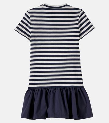 Ribbed-knit striped cotton-blend dress | Il Gufo