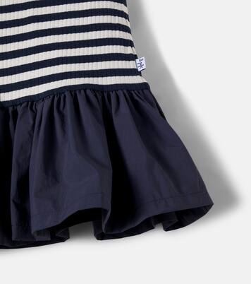 Ribbed-knit striped cotton-blend dress | Il Gufo