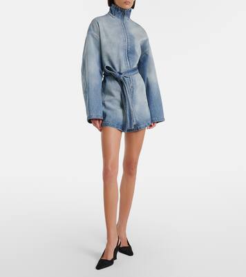 Belted cotton denim jumpsuit | Alaïa