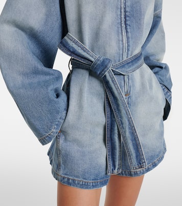 Belted cotton denim jumpsuit | Alaïa