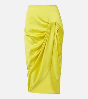Draped satin pencil skirt | Stella McCartney