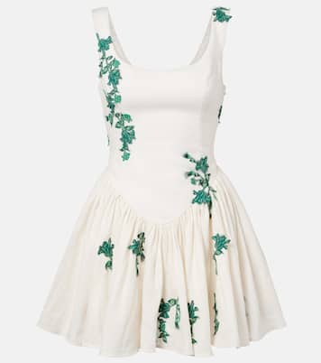 Abito corto Pluma in cotone con ricamo | Agua by Agua Bendita