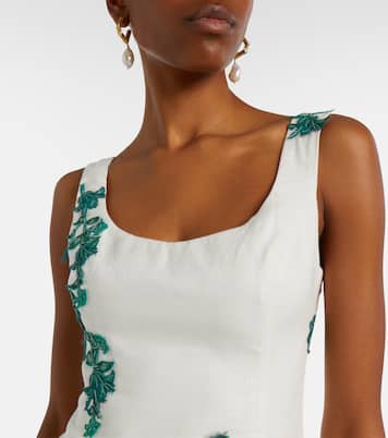 Abito corto Pluma in cotone con ricamo | Agua by Agua Bendita