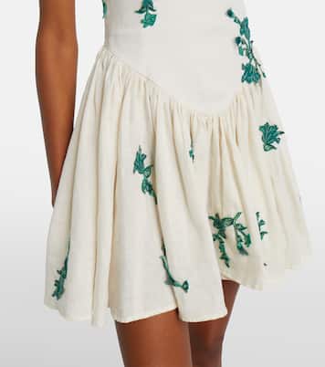 Abito corto Pluma in cotone con ricamo | Agua by Agua Bendita