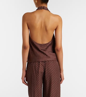 Phoebe polka-dot halterneck top | Posse