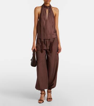 Phoebe polka-dot halterneck top | Posse