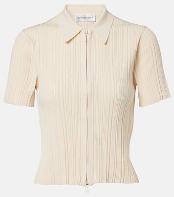Ribbed-knit zip-up top | Victoria Beckham