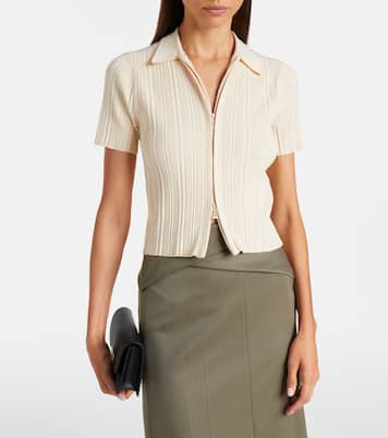 Ribbed-knit zip-up top | Victoria Beckham