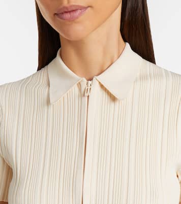 Ribbed-knit zip-up top | Victoria Beckham