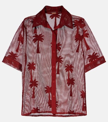 Embroidered cotton-blend mesh shirt | Johanna Ortiz