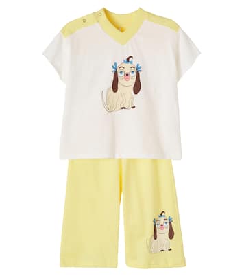 Baby Dog printed jersey top and pants set | Mini Rodini