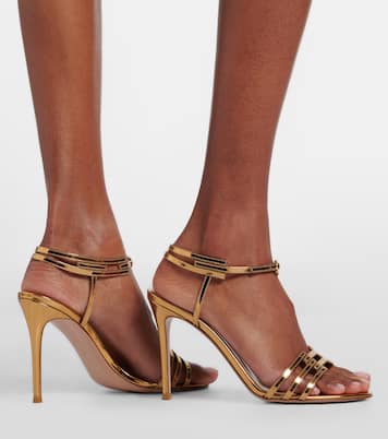 Sandali slingback in pelle metallizzata | Gianvito Rossi