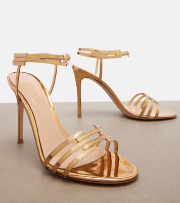 Sandali slingback in pelle metallizzata | Gianvito Rossi