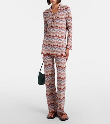 Boni chevron cotton flared pants | Rixo