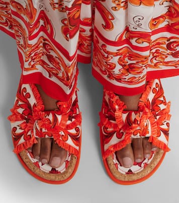 Majolica fringed brocade slides | Dolce&Gabbana